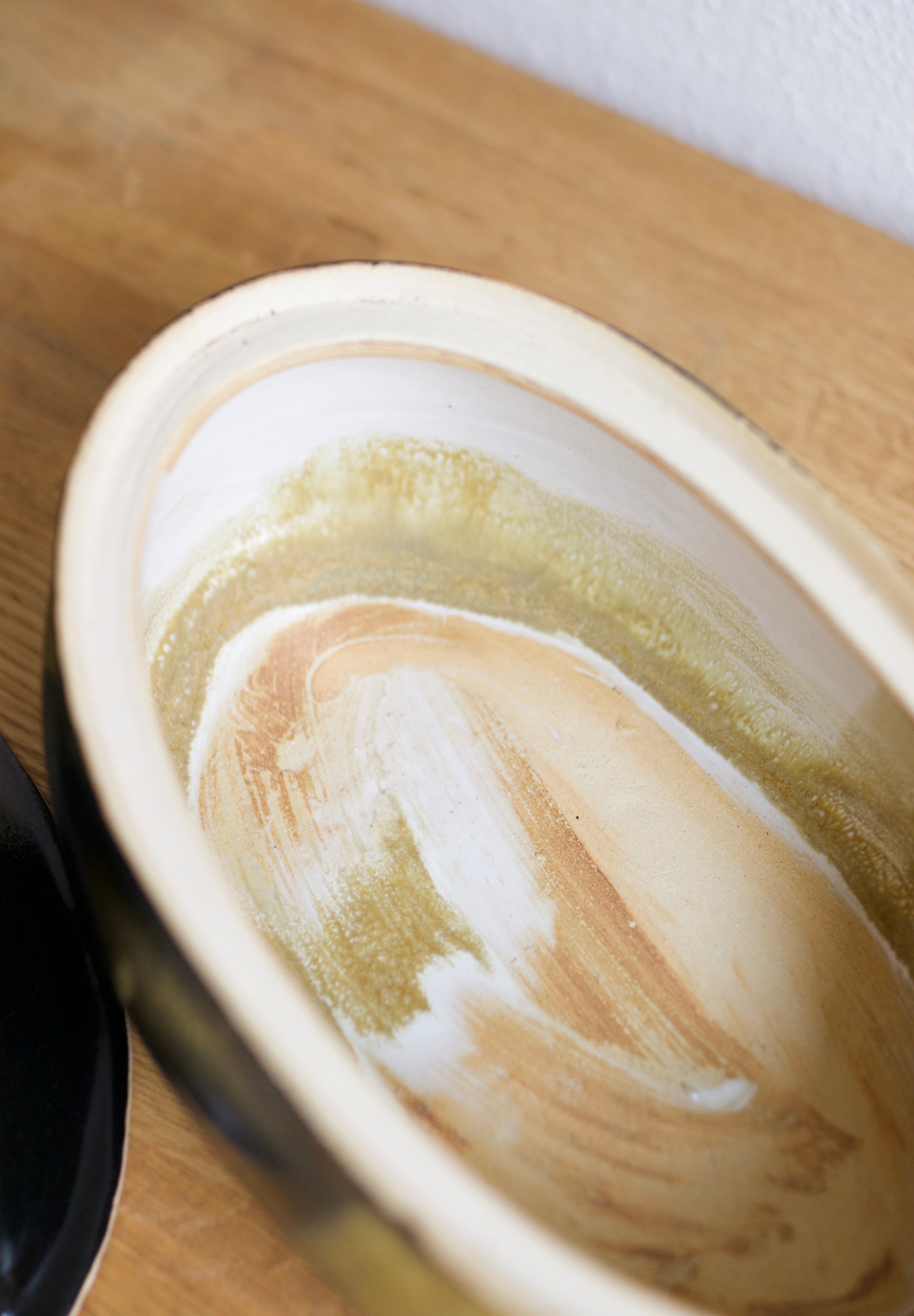Handmade Two-Tone Stoneware Dish