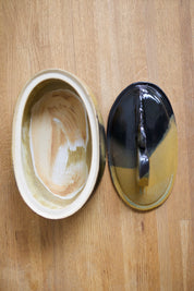 Handmade Two-Tone Stoneware Dish