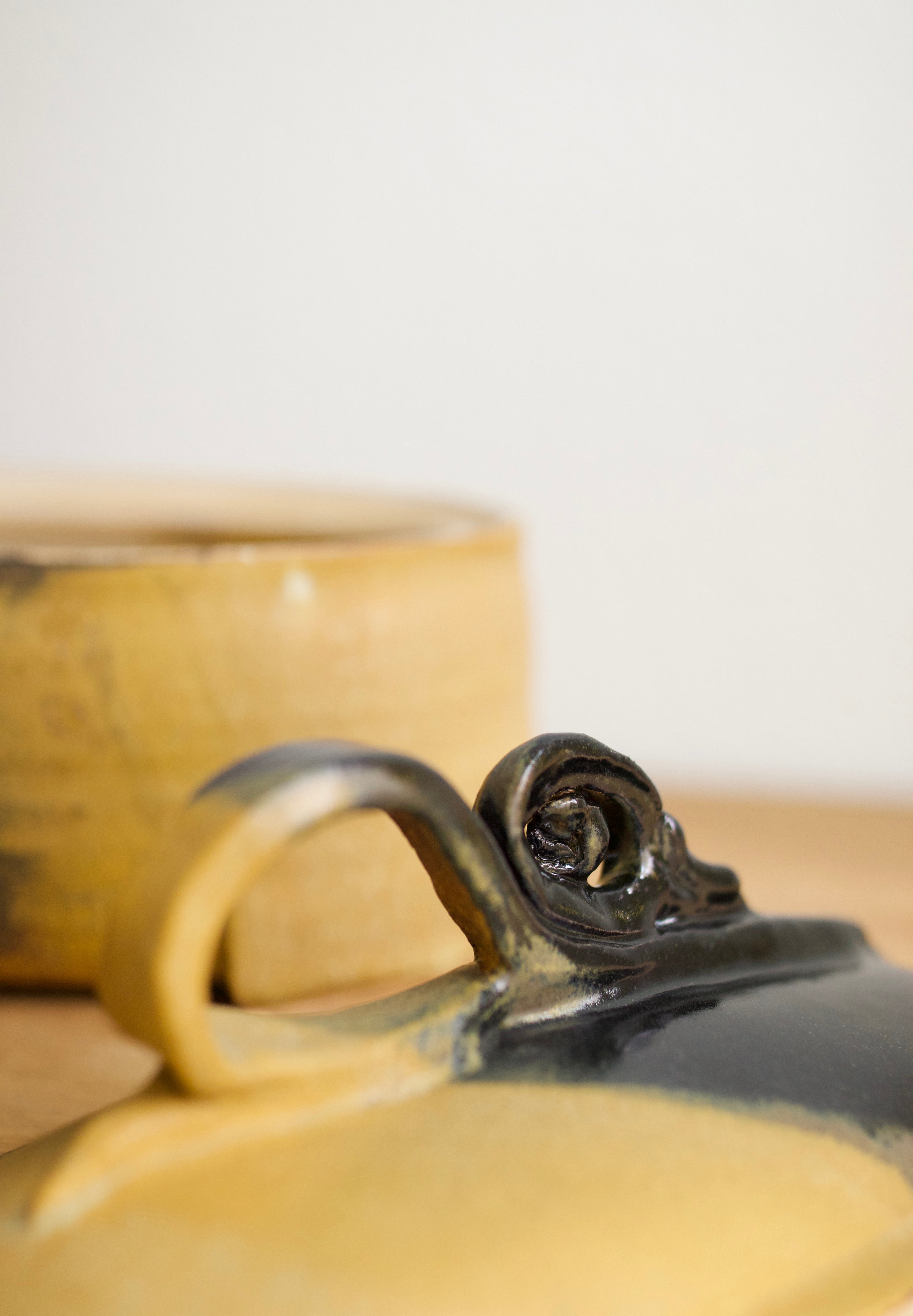 Handmade Two-Tone Stoneware Dish