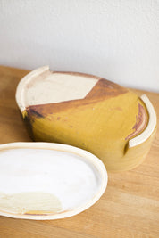 Handmade Two-Tone Stoneware Dish