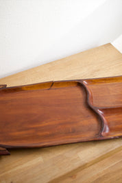 Large Hand-Carved Wooden Fish Serving Tray