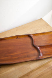 Large Hand-Carved Wooden Fish Serving Tray