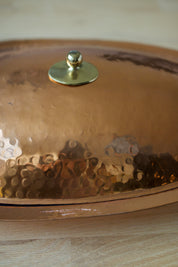 Hammered Copper Fish Serving Platter with Lid