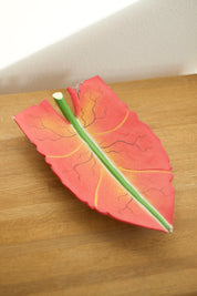 Hand-Carved and Painted Wooden Leaf Tray