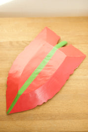 Hand-Carved and Painted Wooden Leaf Tray