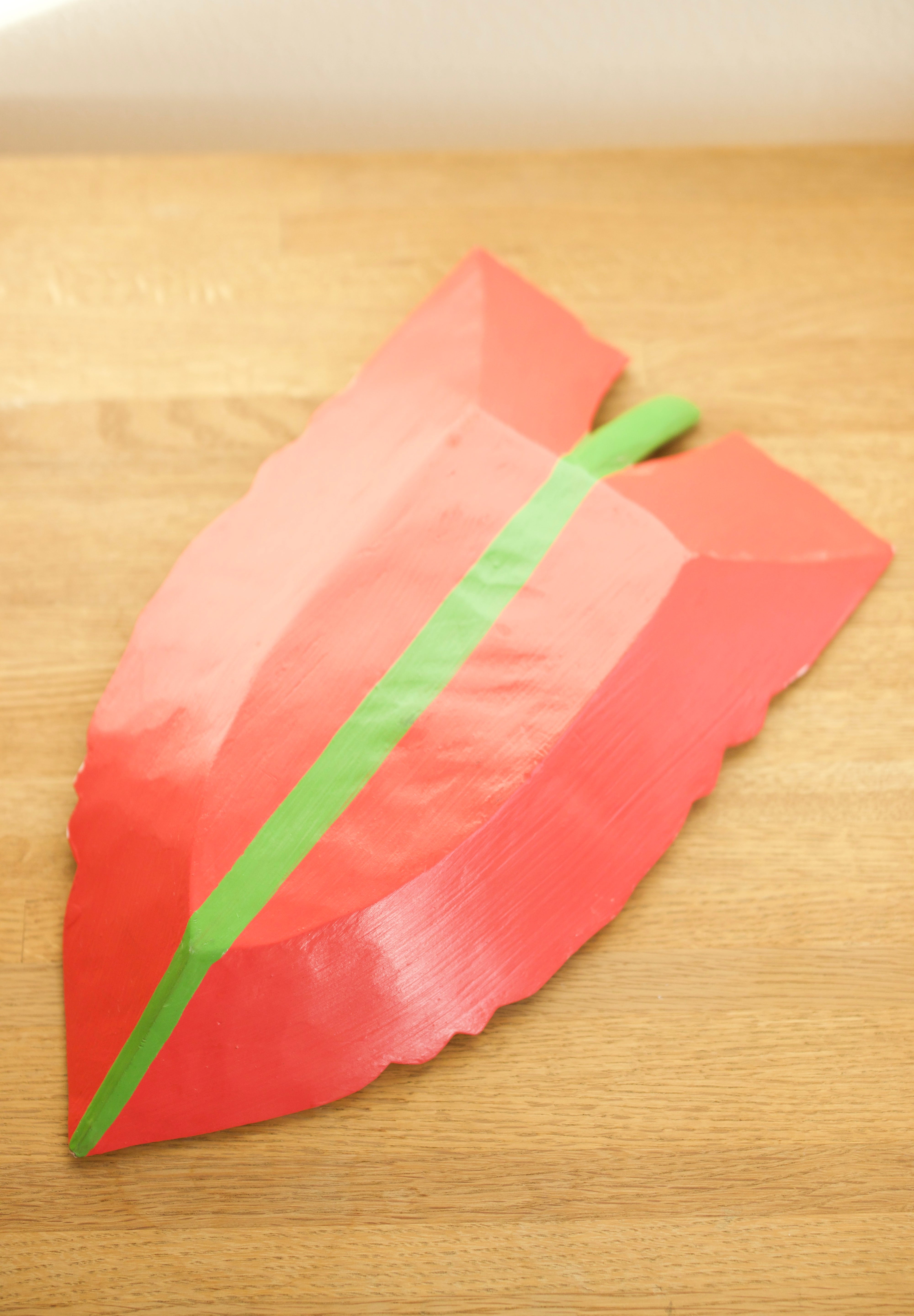 Hand-Carved and Painted Wooden Leaf Tray