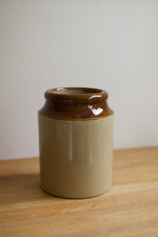 Vintage English Two-Tone Stoneware Crock