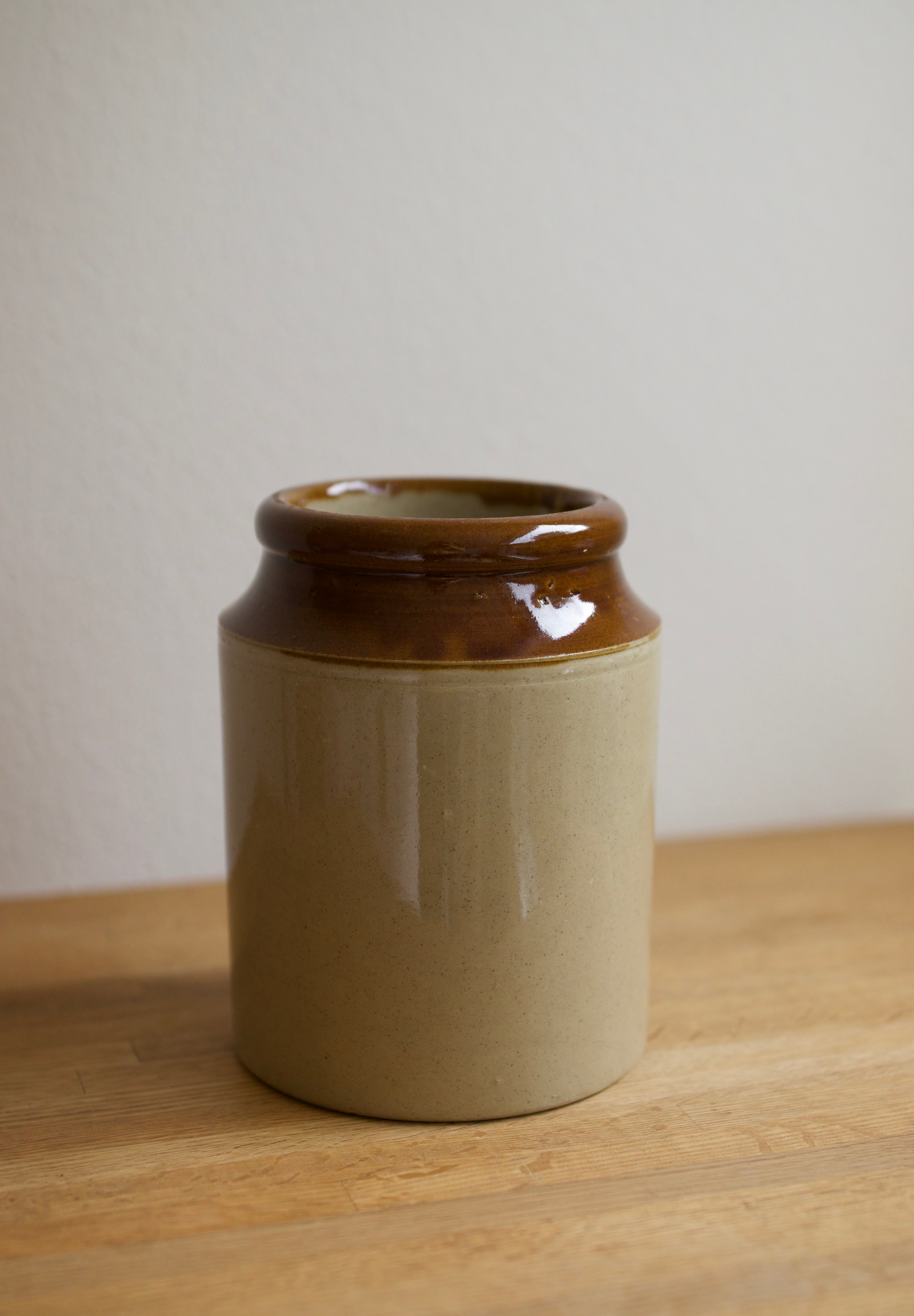 Vintage English Two-Tone Stoneware Crock
