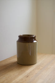 Vintage English Two-Tone Stoneware Crock
