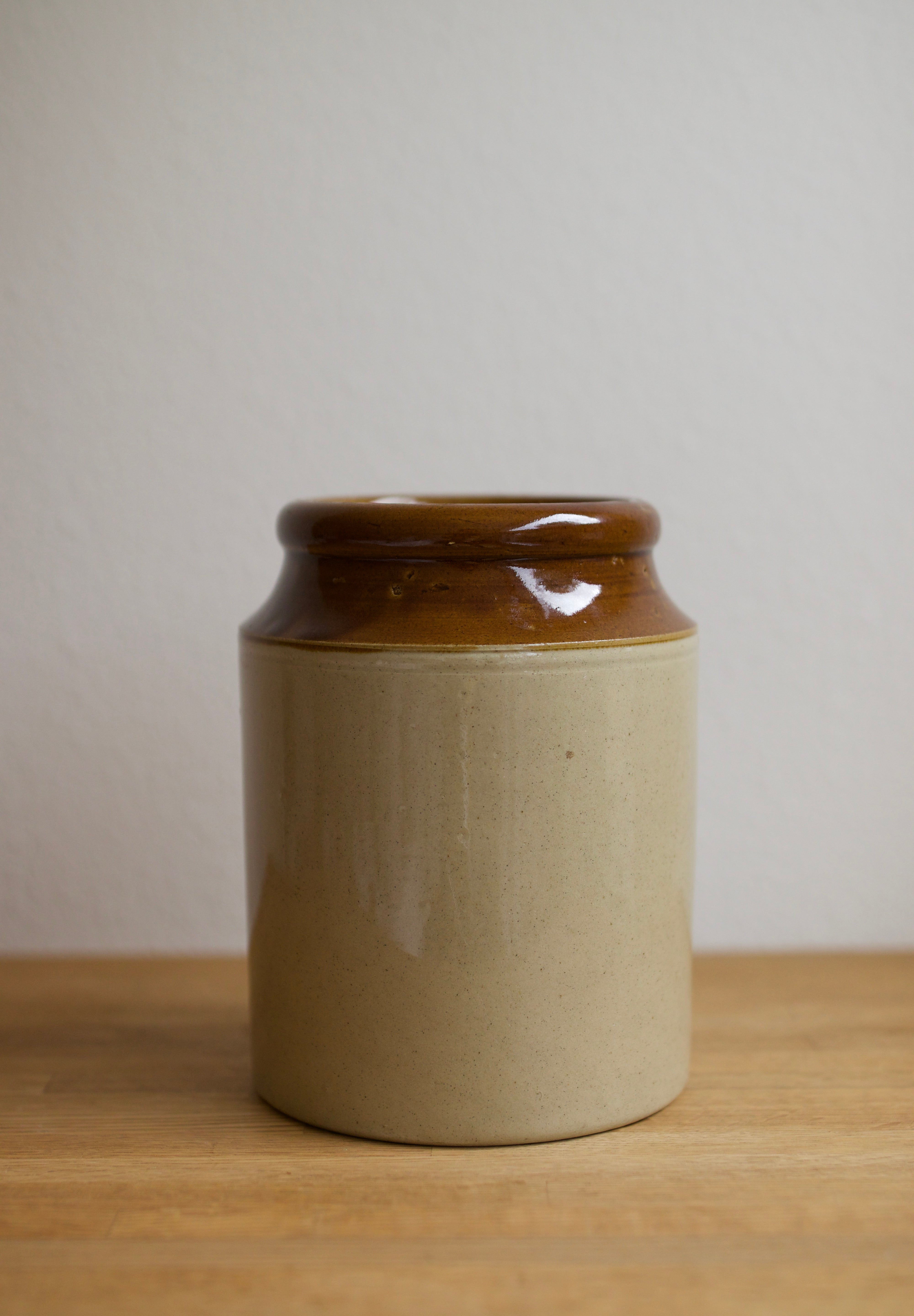 Vintage English Two-Tone Stoneware Crock