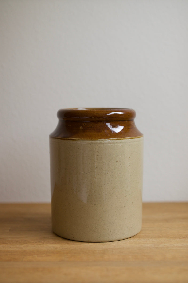 Vintage English Two-Tone Stoneware Crock