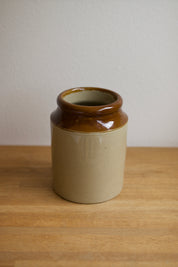 Vintage English Two-Tone Stoneware Crock