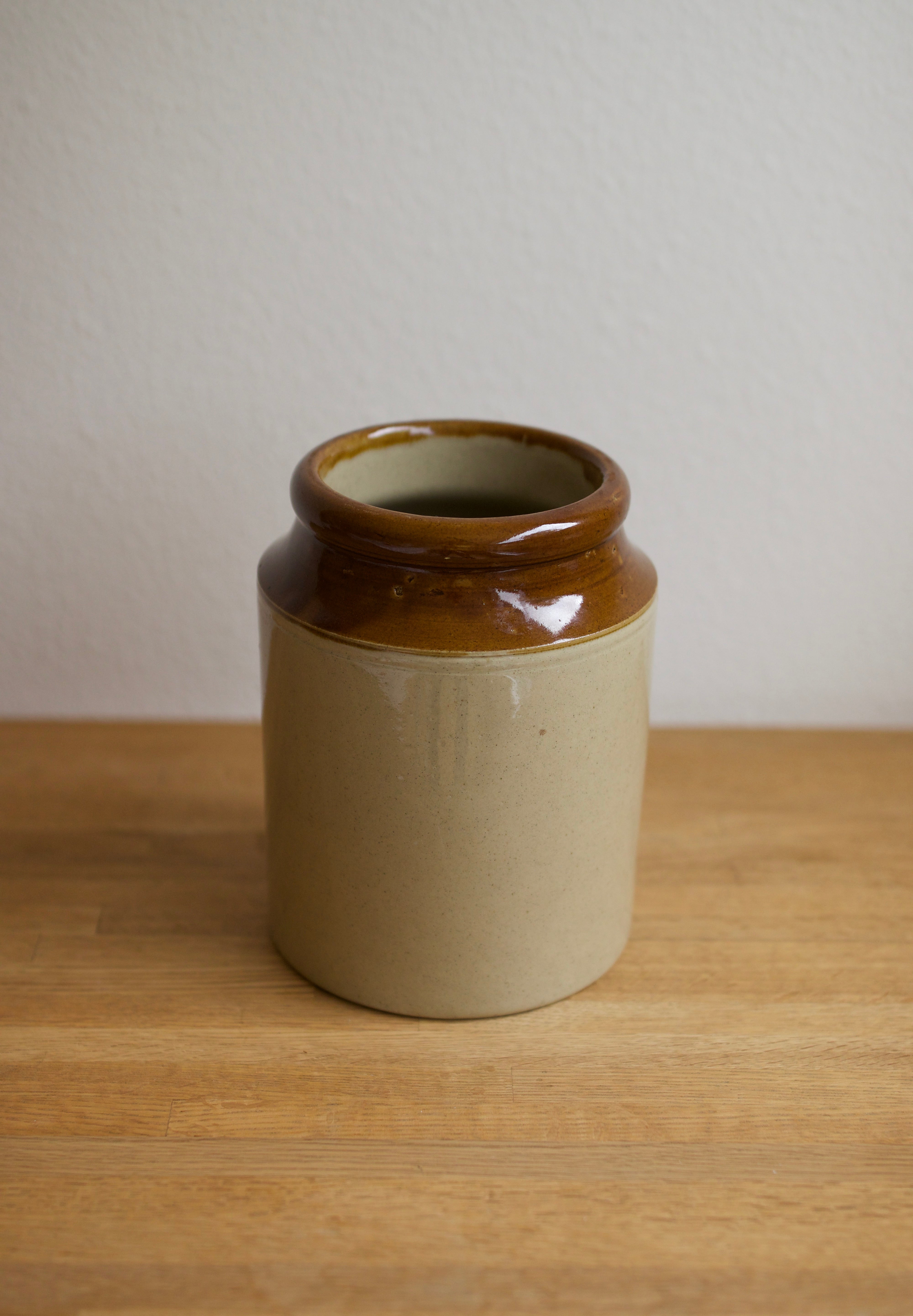 Vintage English Two-Tone Stoneware Crock