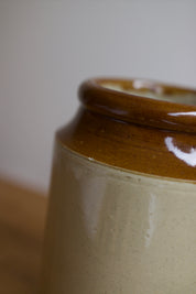 Vintage English Two-Tone Stoneware Crock