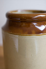 Vintage English Two-Tone Stoneware Crock