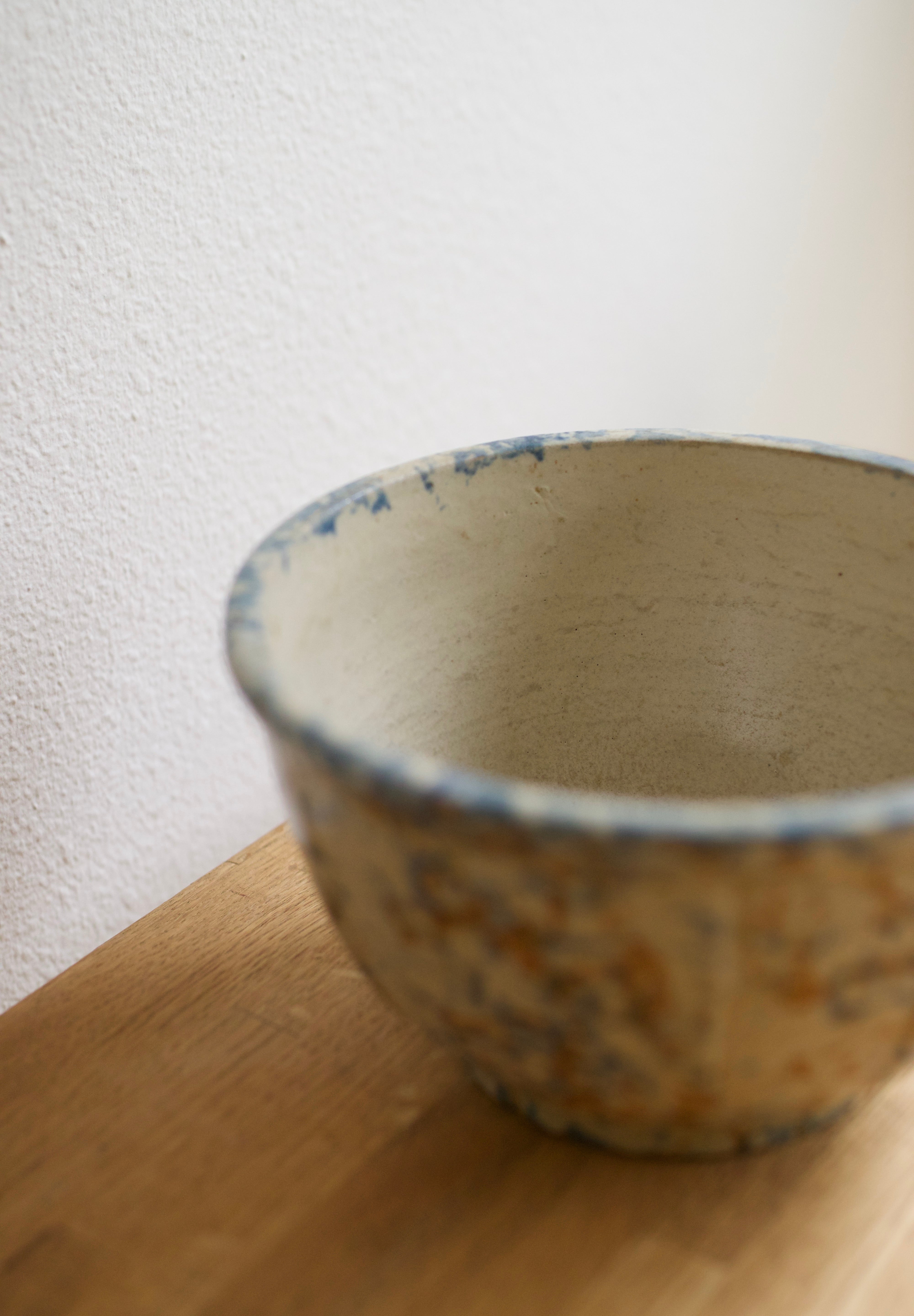 Vintage Red Wing Pottery Spongeware Bowl