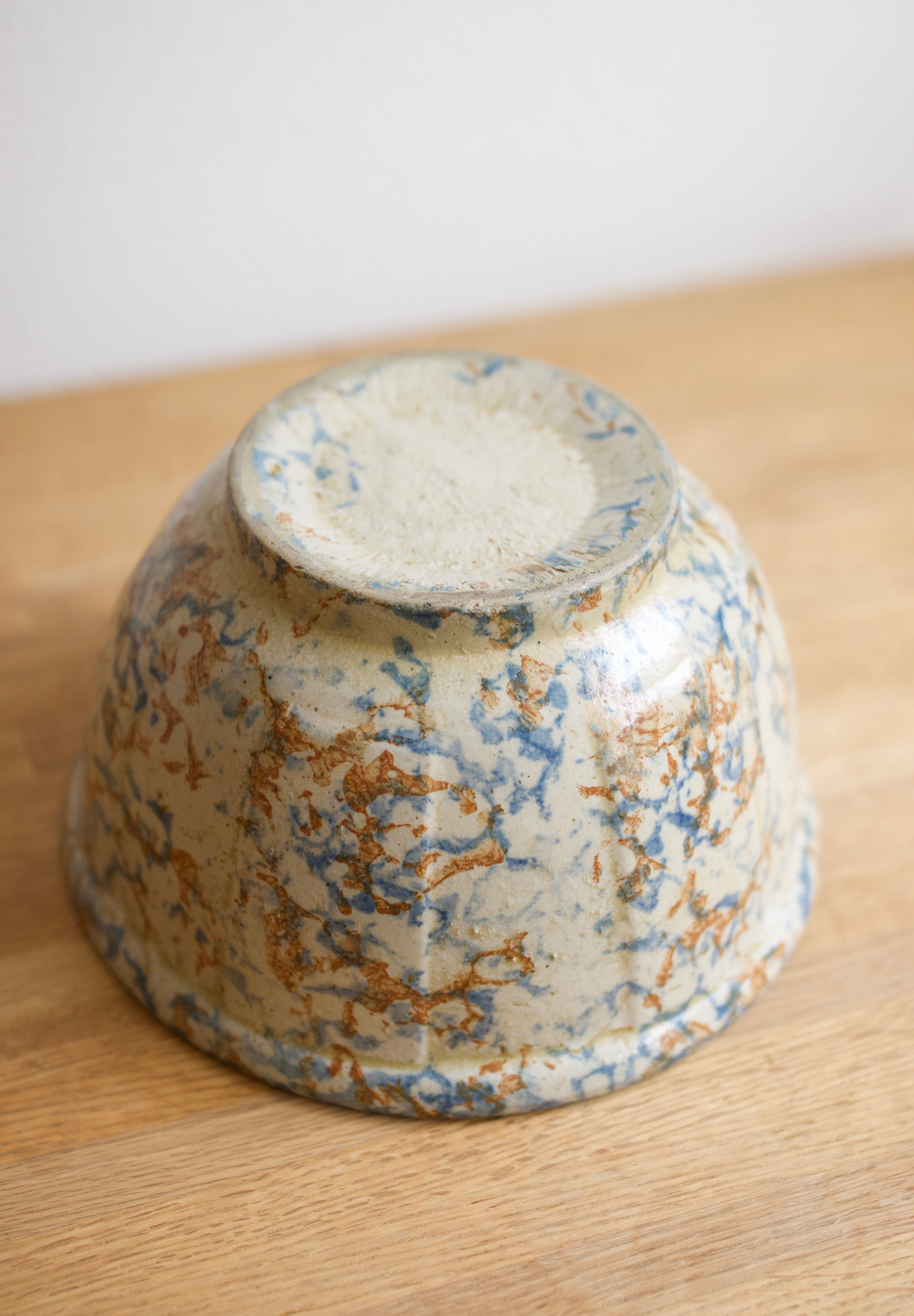 Vintage Red Wing Pottery Spongeware Bowl