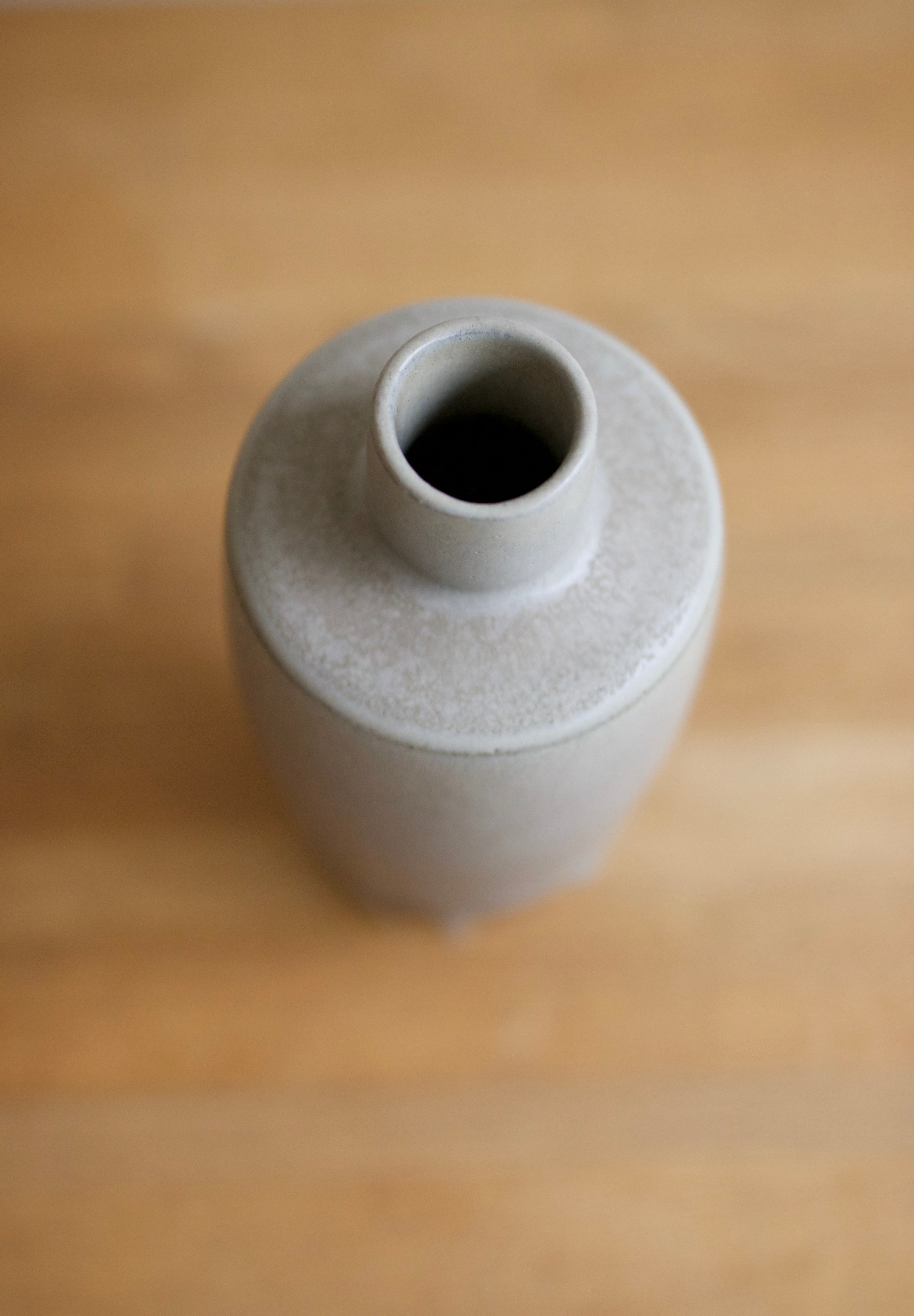 Studio Pottery Vase with White Drip Glaze