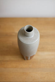 Studio Pottery Vase with White Drip Glaze